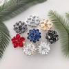 Crystal Flower Metal Alloy Buttons for Sewing DIY Decorative Button for Wool Coat Fur Coat Clothing Accessories