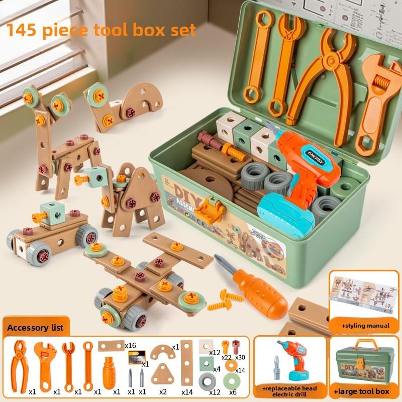 Plastic Construction Toy Box For Kids With Screwdriver Tools For Play And Imaginative Repair