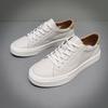 European White Shoes Men 'S Genuine Leather Trend Casual Shoes Low -Top Lace -Up Sneakers Full Leather Men 'S Shoes Fashion Sneakers