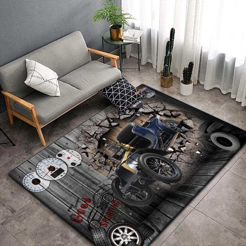 

3D старовинний автомобільний килимок великий, килимок для вітальні, спальні, дивана, килимок для кухні, нековзкий килимок для пікніка 40x60cm(15x23 in)