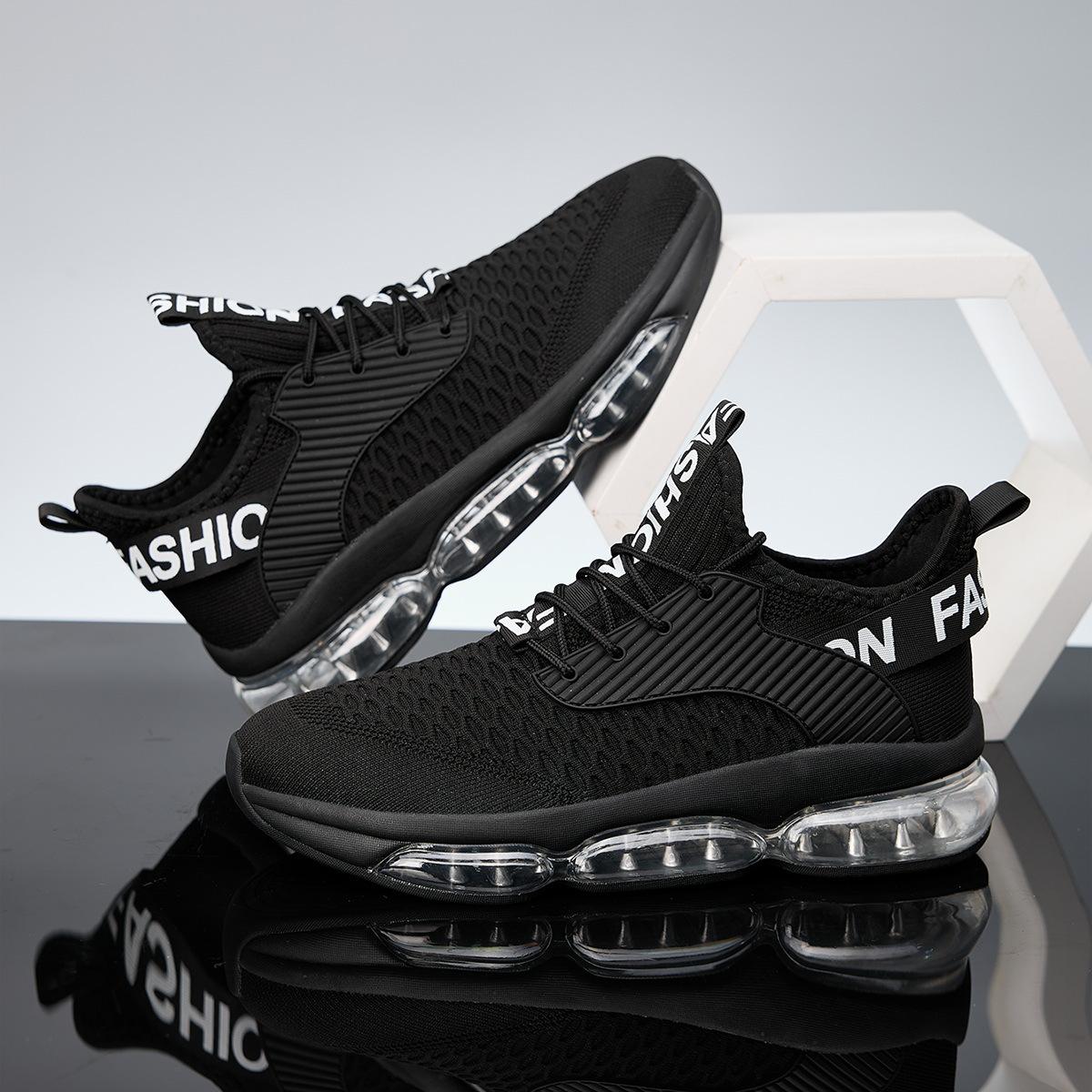 

Summer Men S Shoes Breathable Mesh White Shoes Men S Platform Sports Shoes Casual Trendy Shoes 46 чорний