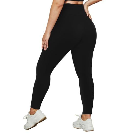 Yoga Pants High Waist Tummy Control Leggings Solid Color Flatten Belly Slimming Sport Pants Running Fitness Daily Wear