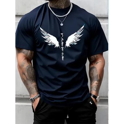Nieuw Zomer Heren Mode T-shirt Persoonlijkheid Vleugel Bedrukt Heren T-shirt Top