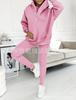 1116 European and American new women's clothing sports and leisure hooded pocket sweater threaded slim trousers set