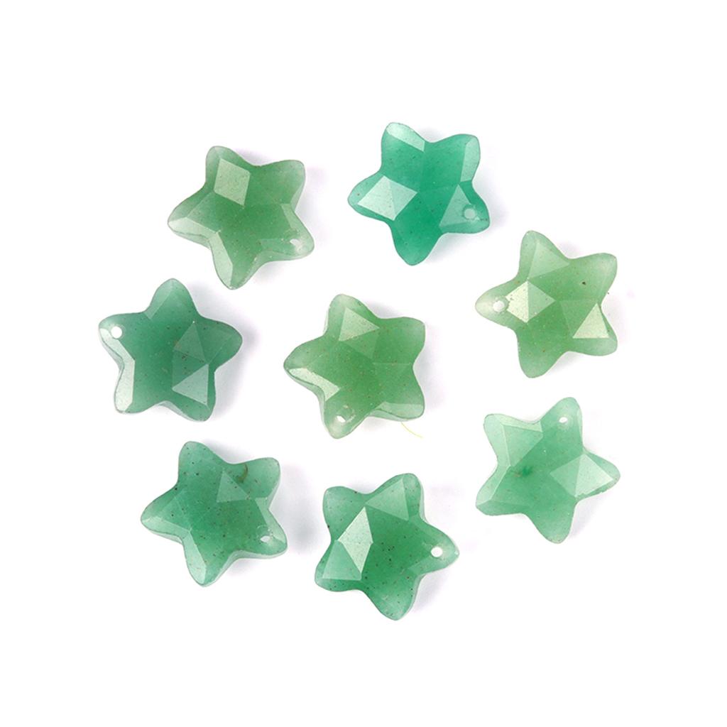 8Pcs/Pack Faceted Natural Stone Beads with Holes Handmade Star Shape Loose Beads for Jewellery Making DIY Necklace Bracelet Accessories Gifts 14x14mm