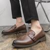 New Slip On Monk Strap Loafers New Men's Patent Leather Platform Shoes Designer Formal Wedding Dress Homecoming Footwear