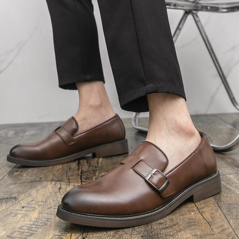 New Slip On Monk Strap Loafers New Men's Patent Leather Platform Shoes Designer Formal Wedding Dress Homecoming Footwear