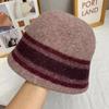 Basin Hat Fashionable Warm Women's New Pure Wool Bucket Hat Color Matching Bucket Hat Small Face Foldable Versatile Bucket