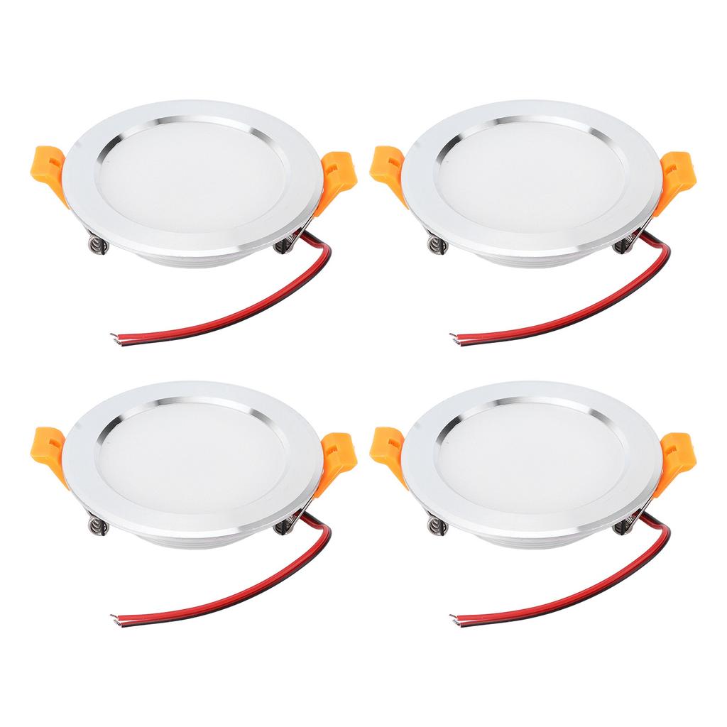 4pcs 4in Ceiling Light Round LED Downlight DC 12V 3W White RV Modification Accessories for Caravan Y