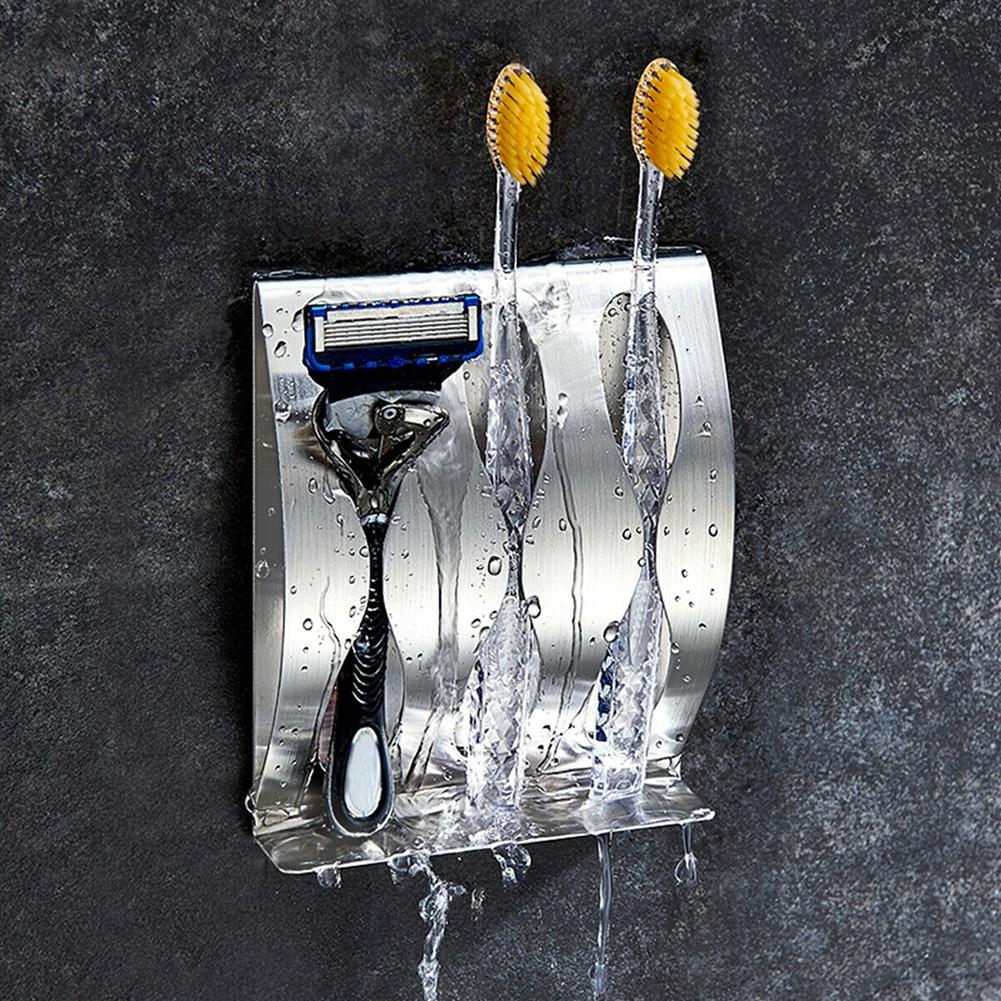 Stylish and Practical Stainless Steel Toothbrush Wall Holder with Suction Cups