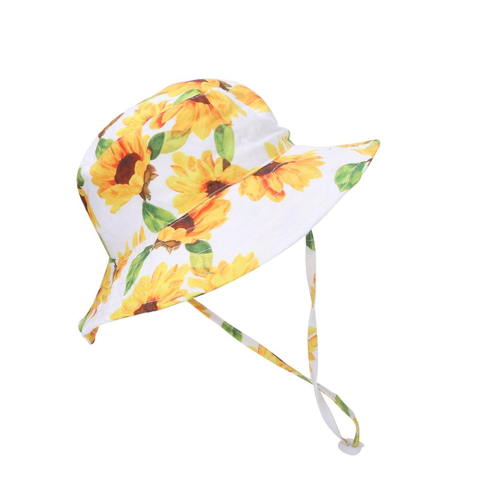 Baby Beach Sun Hat Breathable Fashionable Flower Pattern Children Outdoor Bucket Hat