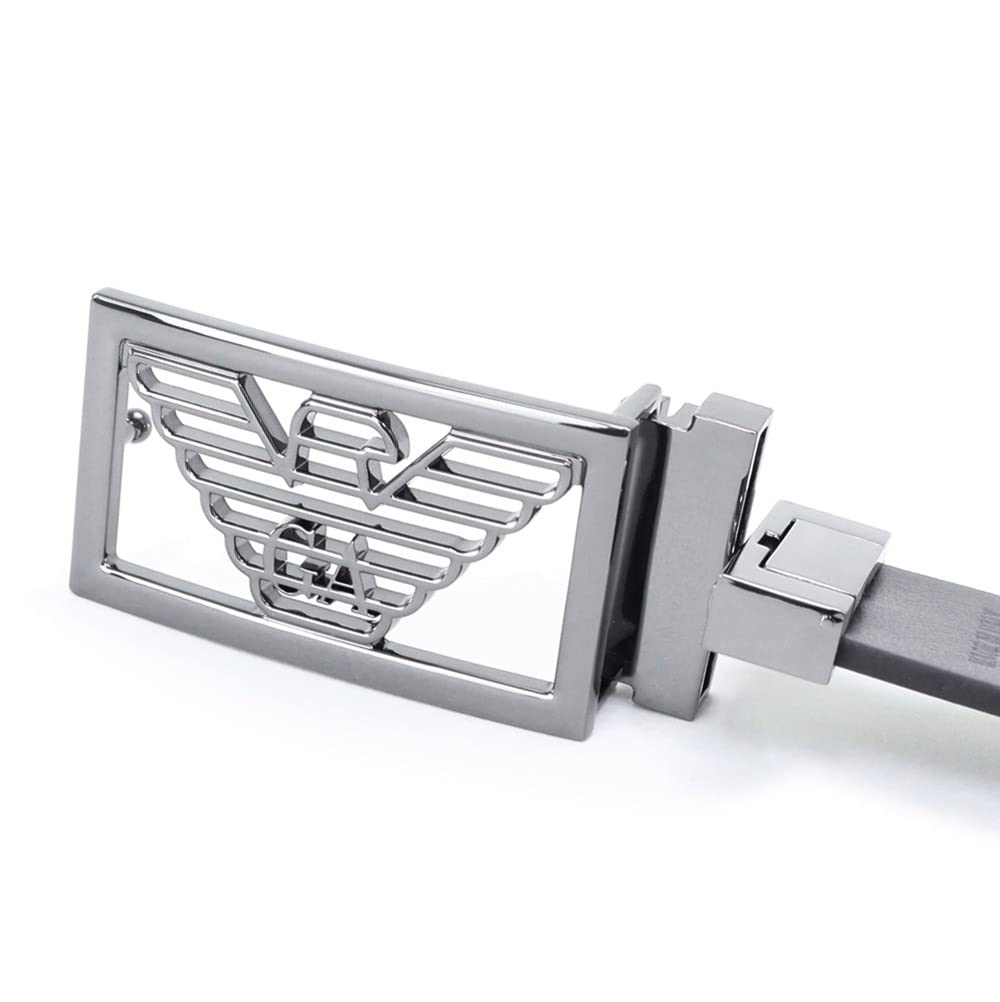 Emporio Armani Reversible Y4S507 Y134J 88244 Men's Belt, 3.5cm Wide, Black, [Used]