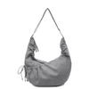 Damen Umhängetasche mit großem Fassungsvermögen Canvas Plissiertes Karomuster Nylontasche Pendler Schultertasche