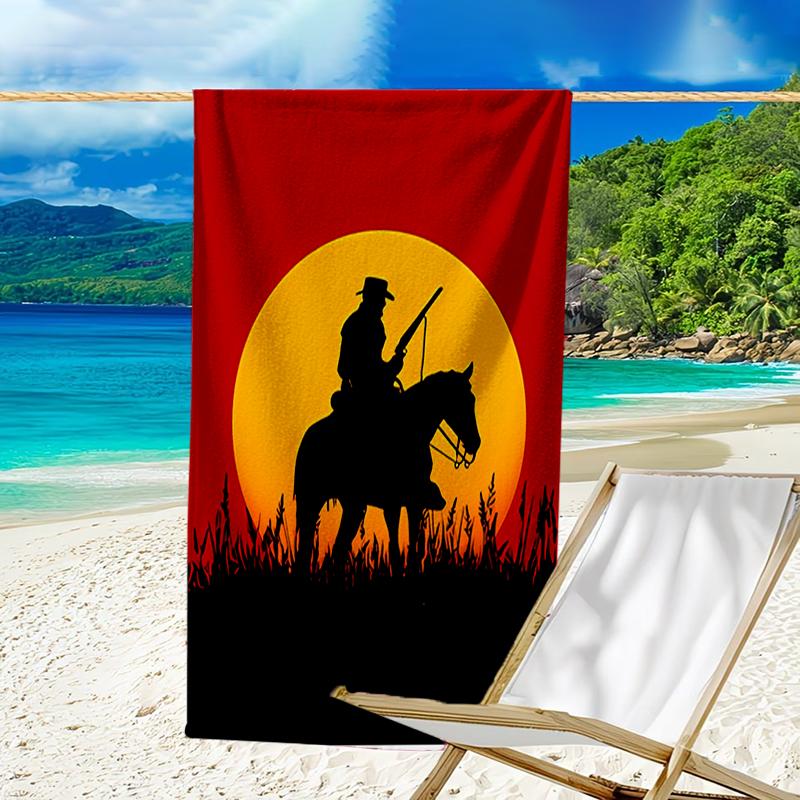 Proof Beach Towel with a Red Dead Redemption Pattern - Soft,absorbent,quick-drying,machine Washable - Perfect for Swimming,camping,bathing