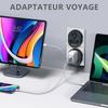 Adaptateur de voyage - JIUGGLAD - UK vers EUR - Pack de 2 - Sécurisé - Universel