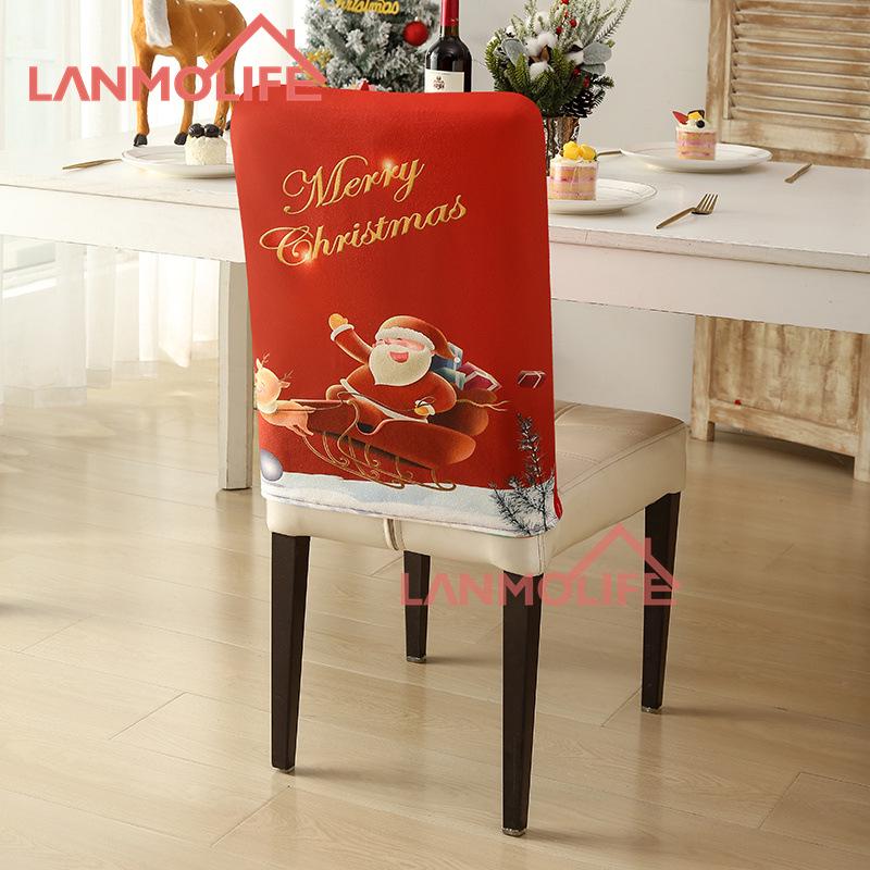 Vánoční potah na sedák Netkaný kreativní Santa Claus perníkový panáček potištěný potah na židli Slavnostní stolování Atmosféra Dekorace Čalounění