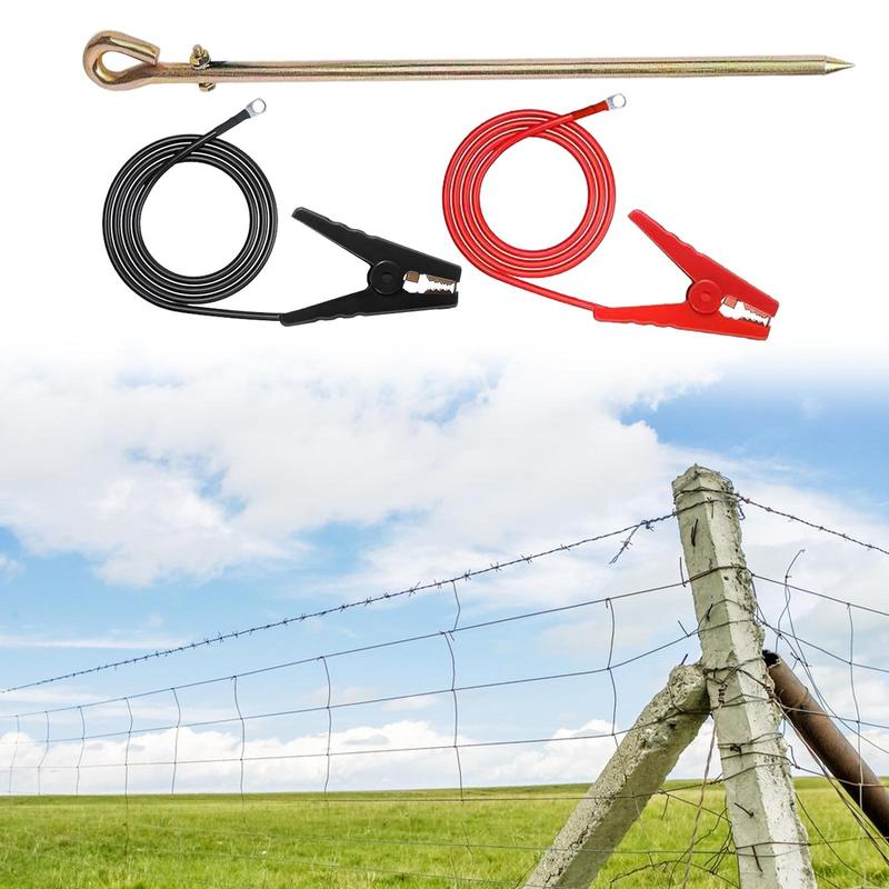 Grounding Rod Professional Yard Garden for Generator Electric Fence Solar Powered Antennas Alligator Clip Electric Fence Wire
