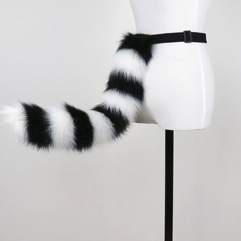 Adjustable Fox Tail Cat Prop Fur Furry Cosplay Carnival Party Christmas Anime Accessories Halloween Costume Wolf Tail