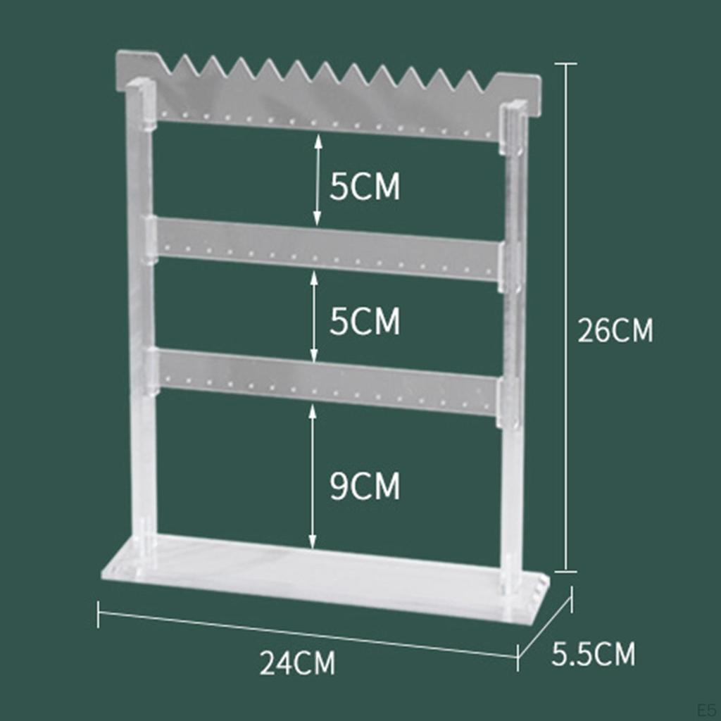 Jewelry Display Rack Earring Organizer Holder, Acrylic Decorative Detachable Clear Bracelet Storage