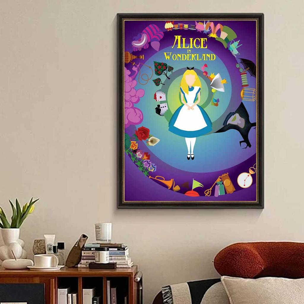 Full Round Diamond Painting Alice In Wonderland Art Rhinestone Picture Mosaic DIY 5D Cross Stitch Embroidery Home Decoration