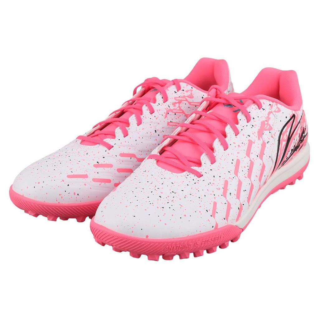 Li Ning TF Turf Artificial Turf Synthetic Leather Cushioning Slip Resistant Abrasion Resistant Soccer Shoes Men's Pink YSTU005-17