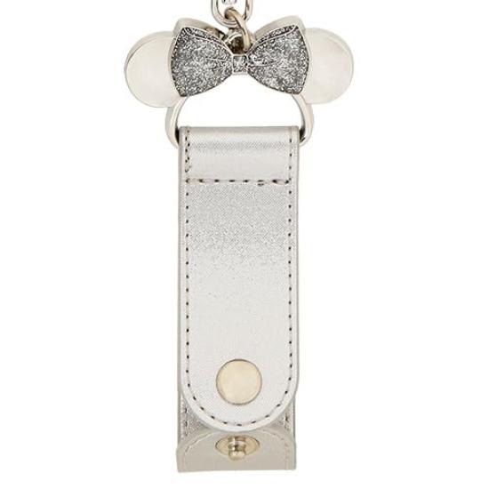 Minnie Mouse Headband Resort Silver Holder, Metallic, Exclusive, Keychain, Portable,