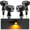Evermotor Motorcycle LED Turn Black High EU Certified E Mark of Signals, Bullet-Shaped, Small, 12V, Case, Brightness, Round, Waterproof, (Pack 4)