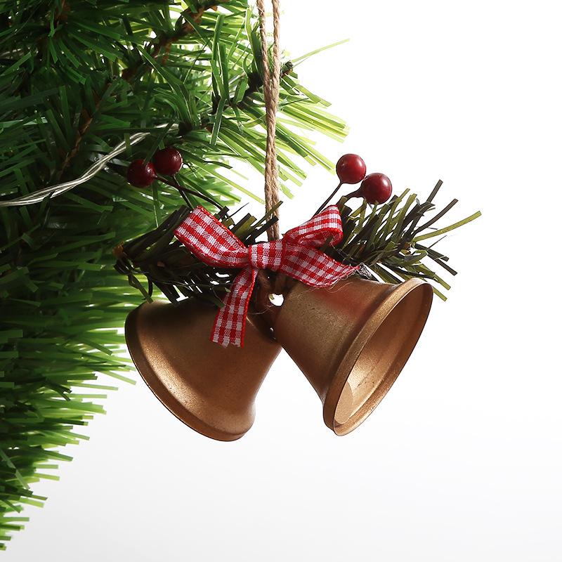 Creative Christmas Double Bell Pendant - Festive Metal Decoration & Jewelry Accessory