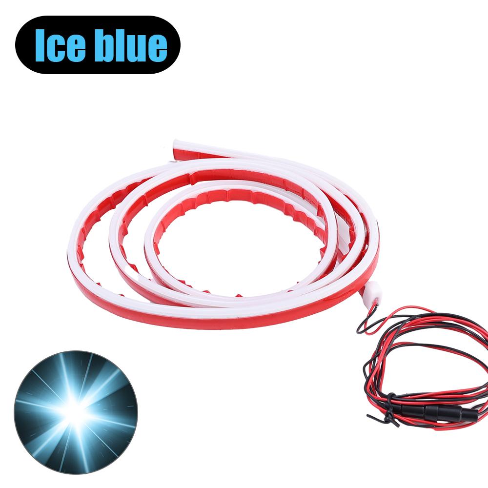 

150/180 см светодиодные дневные ходовые огни для автомобиля, декоративные огни DRL, тюнинг, струящаяся вода, полоса фар белого и синего цвета 150cm