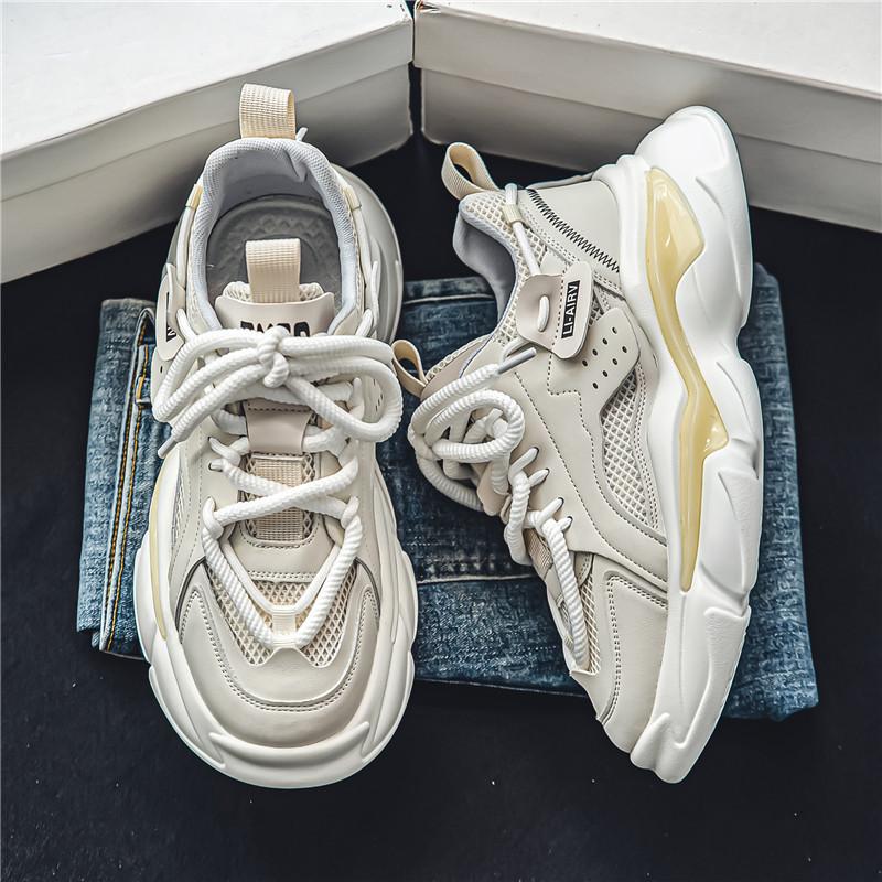Men'S Shoes Are Versatile, Breathable, Thick-Soled Heightening Sports Shoes, Trendy Non-Slip And Wear-Resistant Men'S Casual Shoes
