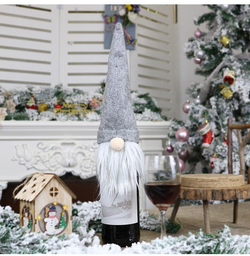 New Christmas Faceless Elderly Doll Wine Bottle Cover Christmas Champagne Decorative Wine Bag Home Christmas Decorative Gift Bag