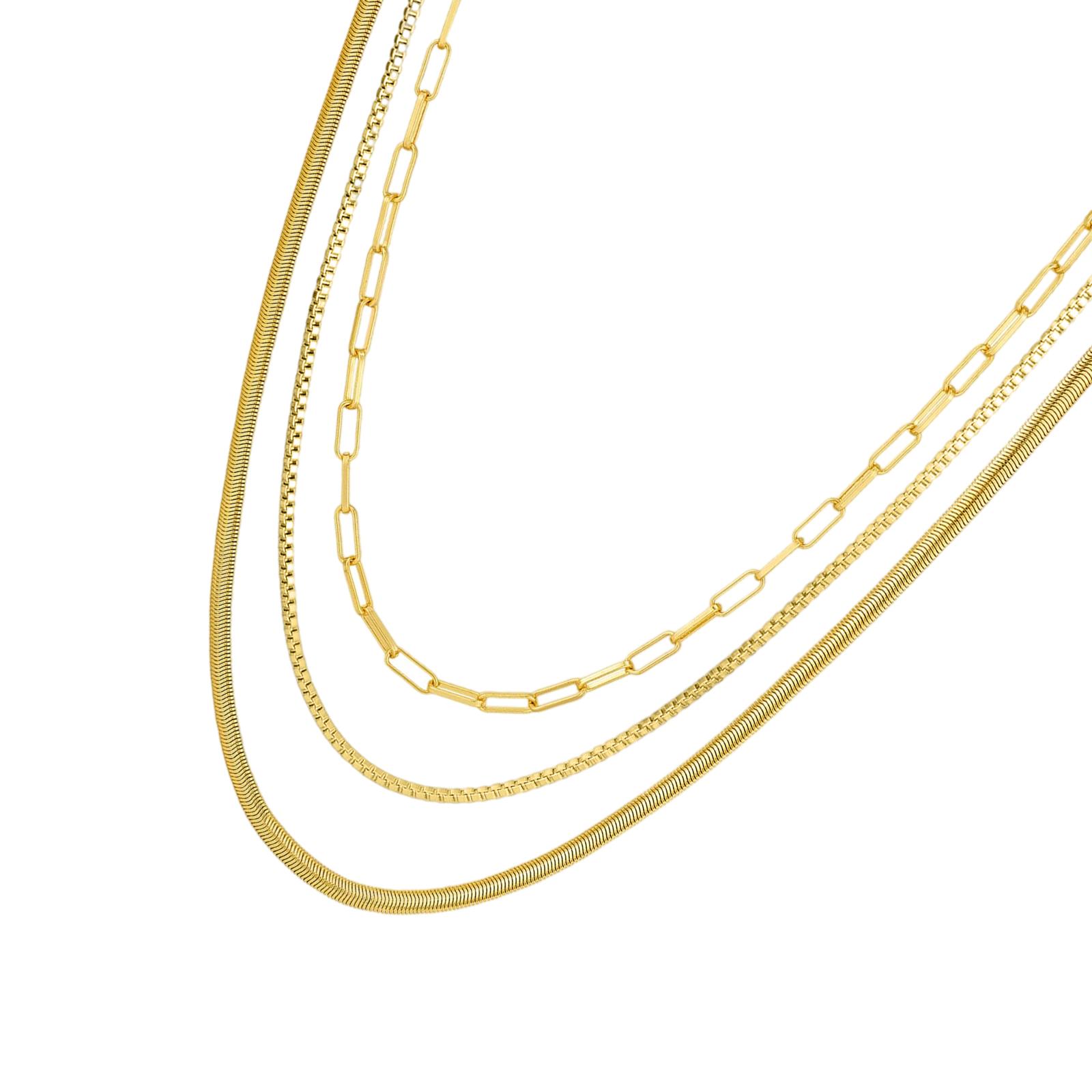 

Stylish Layer Necklace Modern Women Necklace Elegant Statement Jewellery Stainless Steel Texture for Fashion Lover золотой