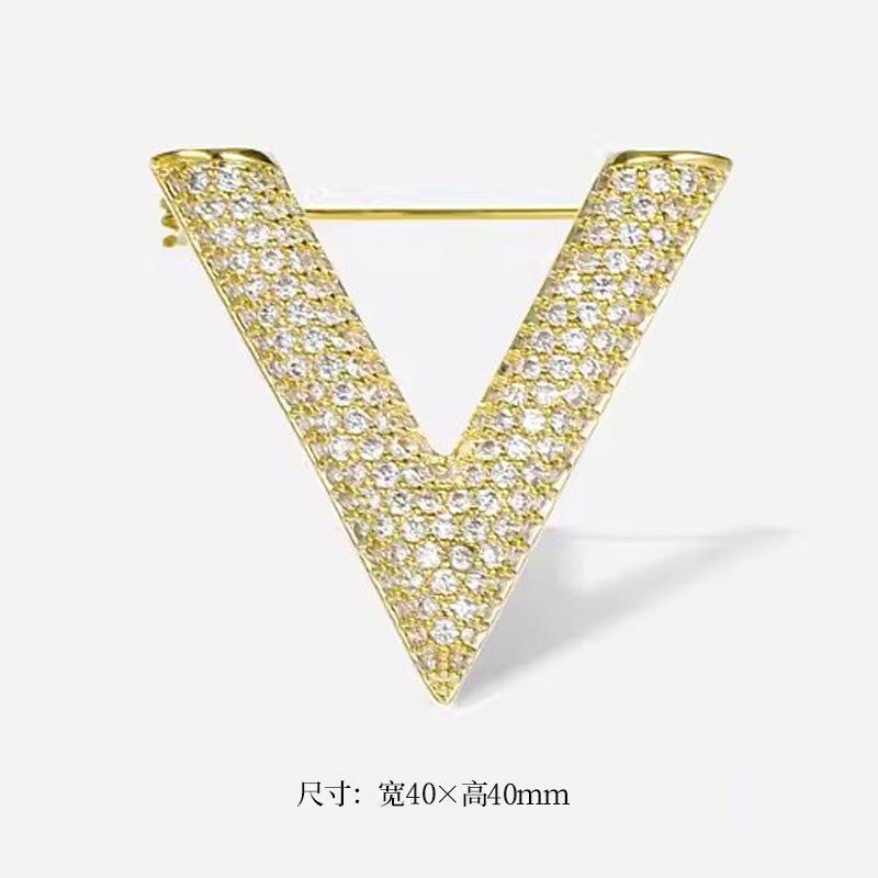 

V-образная брошь женская изысканная буква корсаж индивидуальный дизайн чувственная булавка анти-свет пряжка фиксированная одежда аксессуары