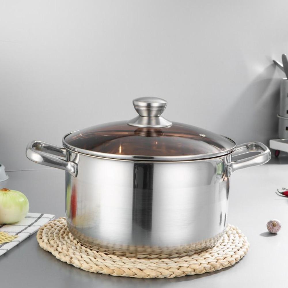 Thickened Soup Pot Flat-bottomed Hot Pot Practical Stainless Steel Stew Pot  Noodle