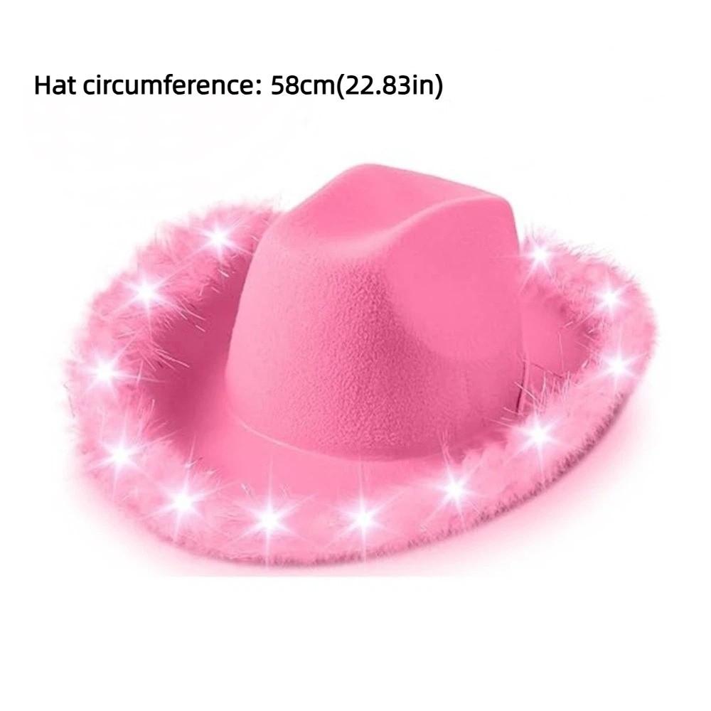 Mit LED-Licht LED-Cowboyhut Unifarbene Kostümhut Westliche Veranstaltungen Themenveranstaltungen Konzerte