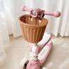 7 Styles Front Handle Carrier Retro Woven Children's Bicycle Scooter Basket Front Riding Basket