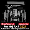 For MG RX9 2024 Car Interior Center Console Screen Protective Transparent TPU Film Anti-scratch Repair Accessories