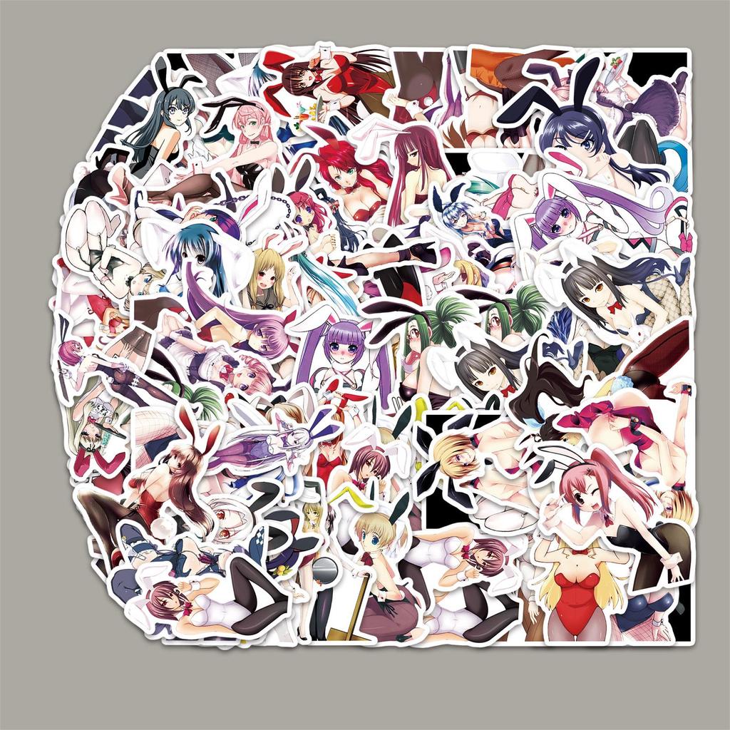 Bunny Girl Graffiti Stickers for Fridge, Car, Suitcase, Laptop - 61 Cartoon Decoration Sheets