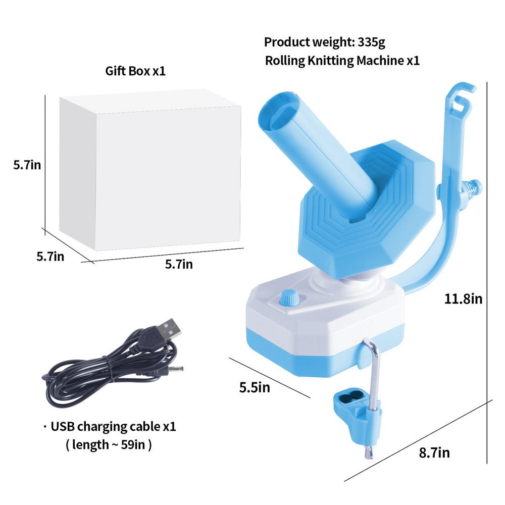 Automatic Yarn Ball Winder Electric String Yarn Cake Winder Adjustable Weaving Ball Winders for Crocheters Knitters Crocheting синий