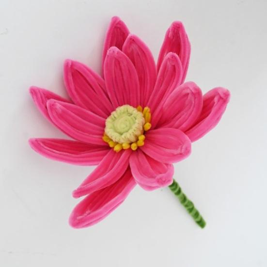 Fiori Artigianali con Scovolini Finiti Fiore di Loto Rosso Grande Artificiale Regalo per Donne Amante Anniversario Festa della Mamma Laurea Decorazione per la Casa