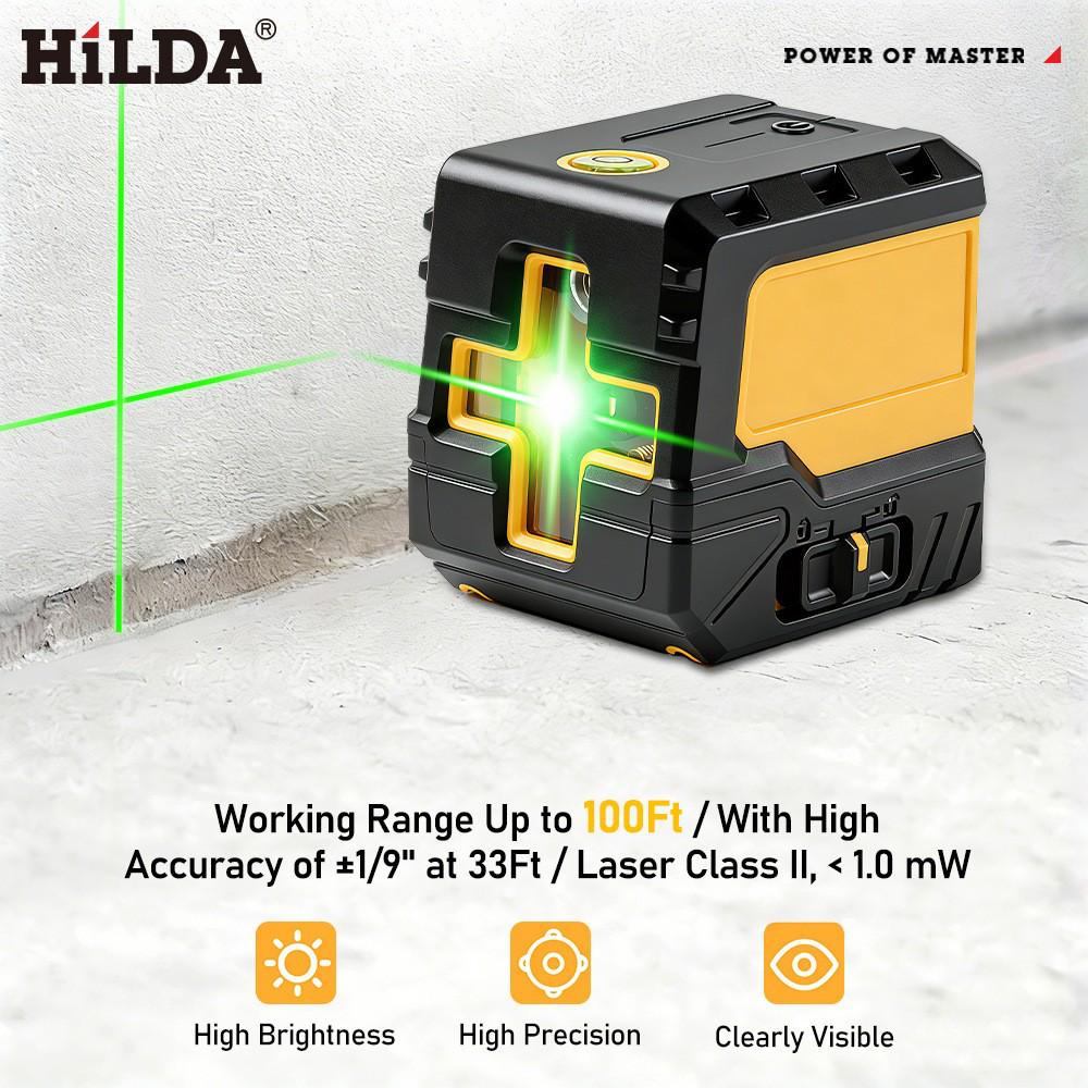 Compact 2-Line Green Laser Level with Strong Light and Auto Line Drawing