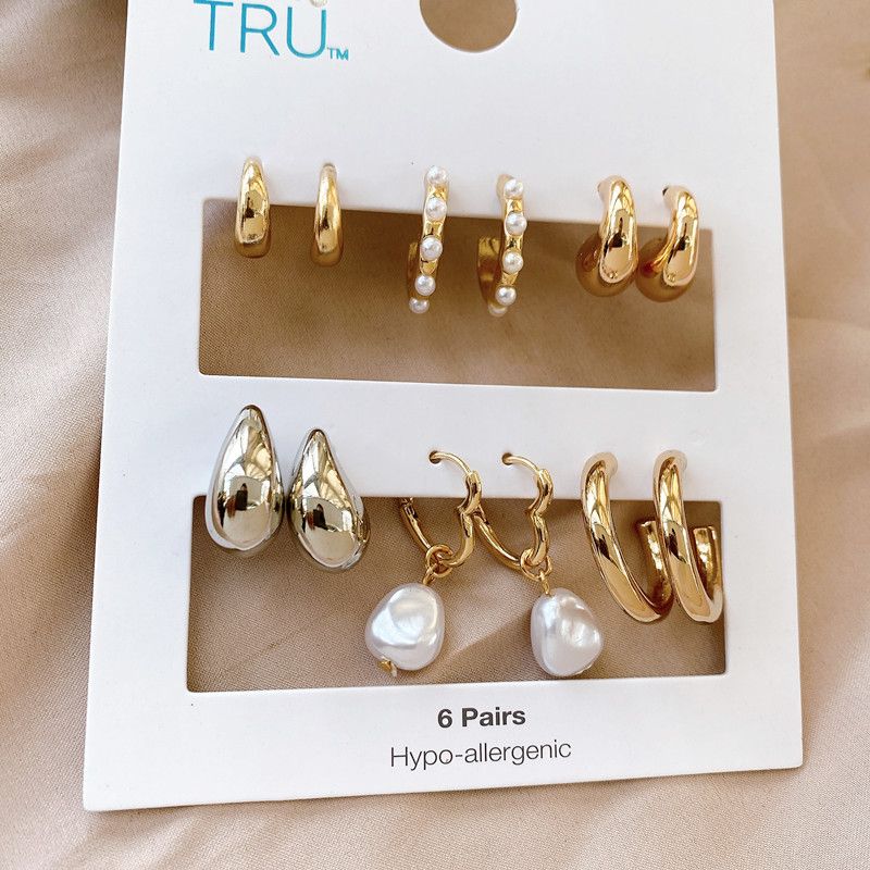 

European and American Foreign Trade Jewelry, Fashionable, Unique, Simple, Versatile, Niche Design, High-End Earrings Set Default