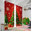 2pcs,2D Plane Printing Curtain Popular Christmas Tree Ornaments Snowflakes_b (3) Versatile Polyester Fabric (without Rod)