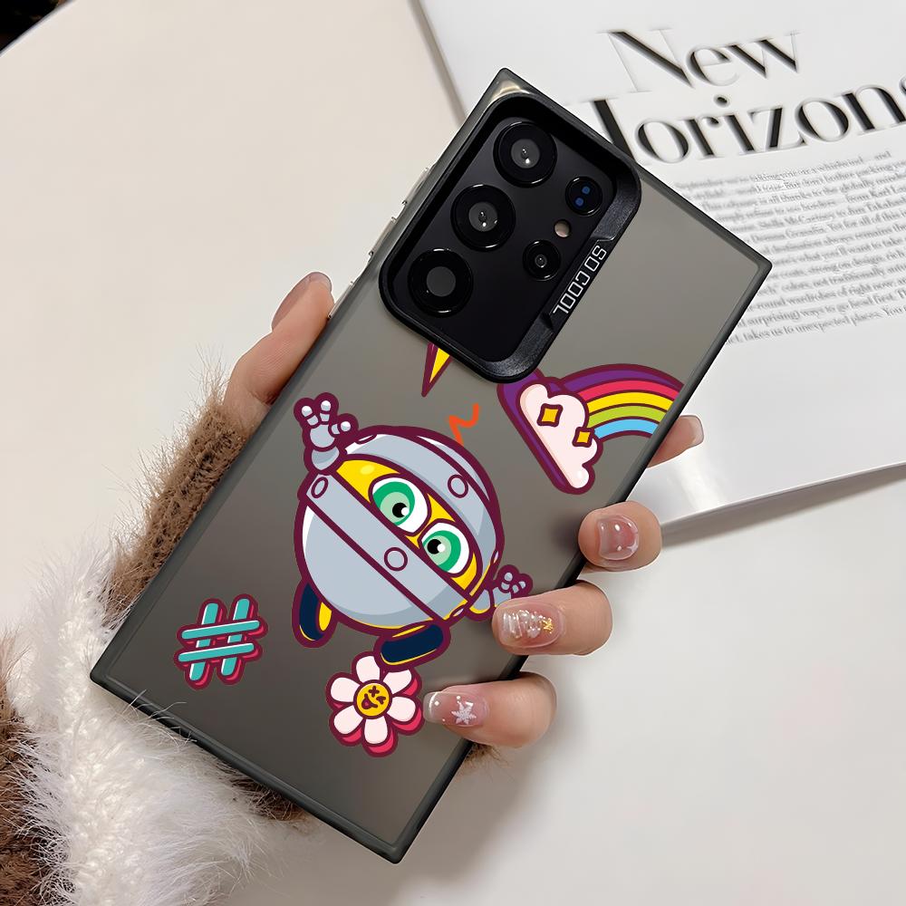 Cute G-Gogoriki K-Kikoriki Phone Case For Samsung Galaxy S25 Edge S24 S23 S22 S21 S20 Ultra Funda Silicone Silver Cover