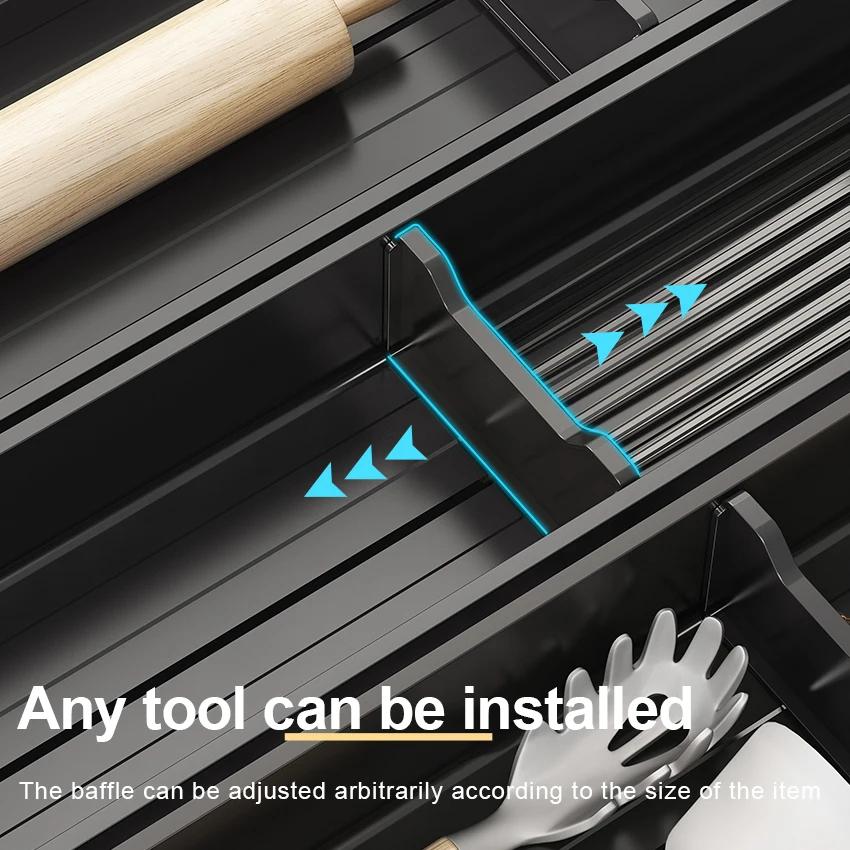 Kitchen Cabinets Tableware Storage Boxes Adjustable Accessories Knives Forks Chopsticks Spoons Classification Organizer Basket