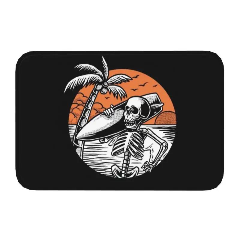 Retro Surfing Front Door Mat Anti-Slip Outdoor Absorbent Summer Beach Surfer Doormat Kitchen Balcony Entrance Rug Carpet
