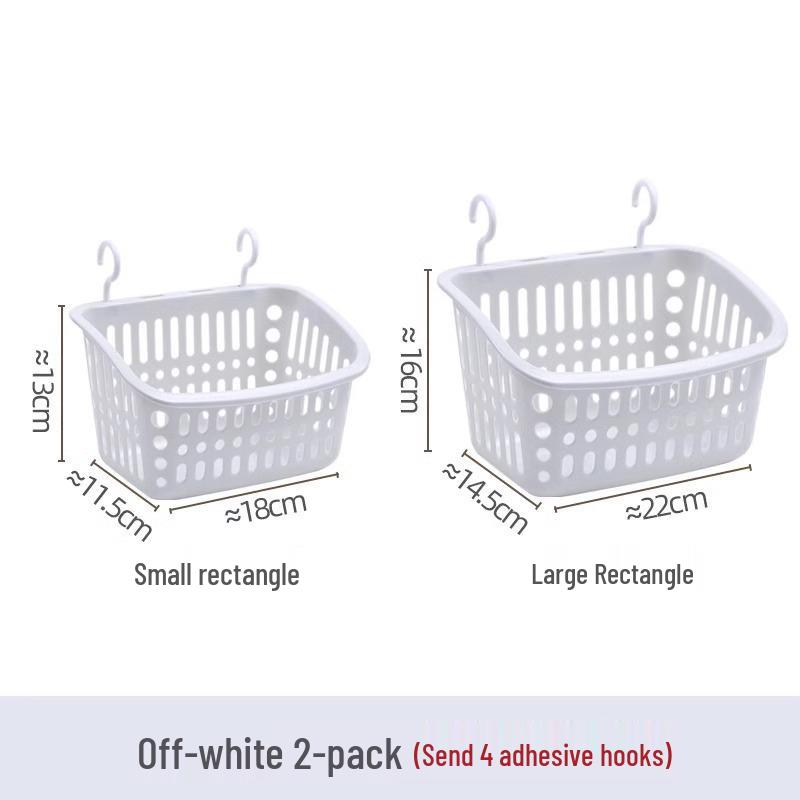 Wall-Mounted Plastic Storage Basket for Kitchen and Bathroom
