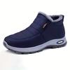 Women's super warm winter boots with anti slip thick soles, low heels, round toe section, solid color outdoor hiking