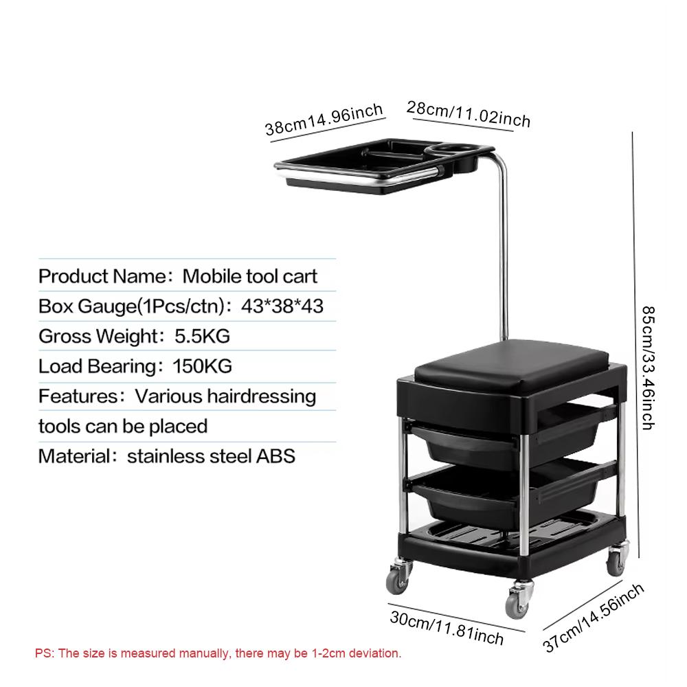 Barbershop Chair With Tray Multi-Function Shampoo Tattoo Chair Beauty Equipment  Can Be Stored Salon Chair Portability Tools