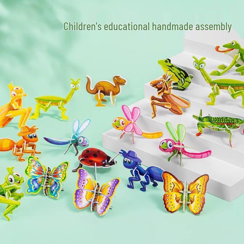 3D Insect Paper Puzzle: Creative DIY Educational Toy for Kindergarten Kids